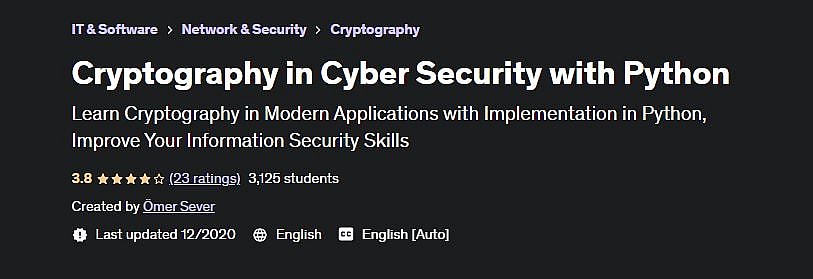 Cryptography in Cyber Security with Python Udemy