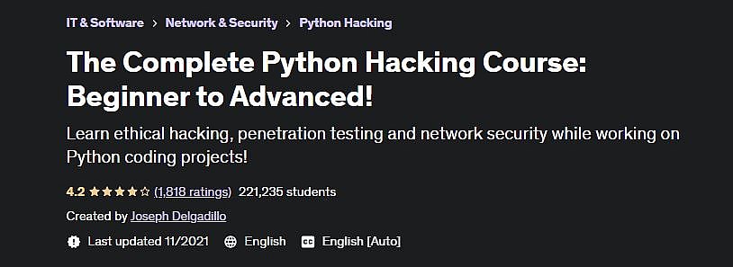 The Complete Python Hacking Course Udemy